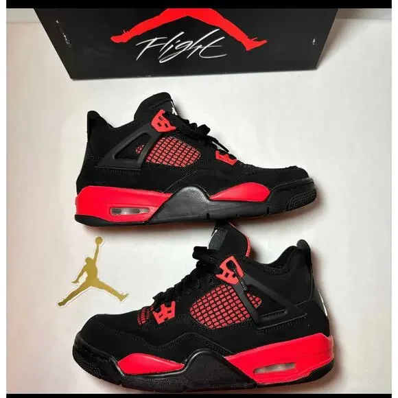 Size 6.5 - Nike Air Jordan 4 Retro GS Red Thunder